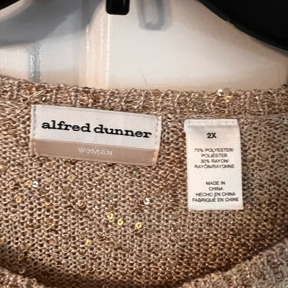 Alfred Dunner Women's Colorblock Sweater - Blue and Tan - Picture 3 of 5